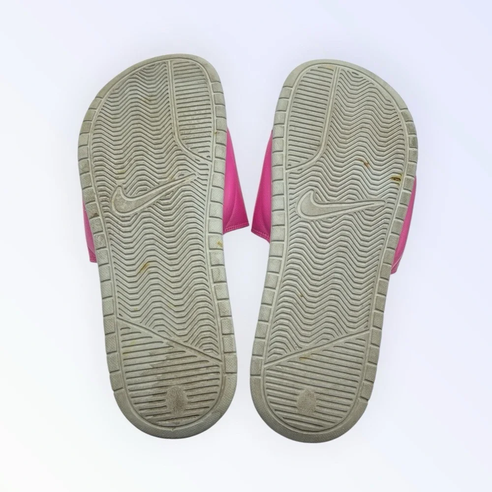 Nike Benassi JDI Slides Magenta Pink Grey Athletic Sandals WOMENS 10